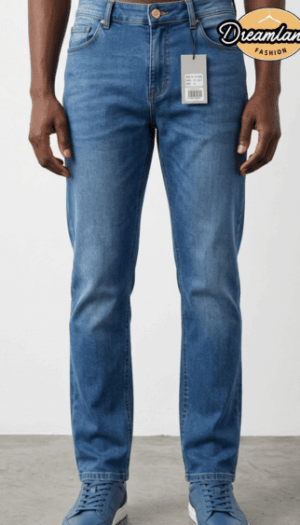 Classic Blue Slim-Fit Denim Jeans for Men