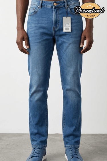 Classic Blue Slim-Fit Denim Jeans for Men
