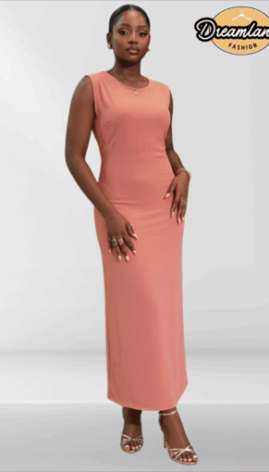 Rose Quartz Sleeveless Column Maxi Dress