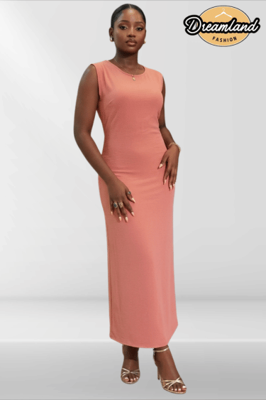 Rose Quartz Sleeveless Column Maxi Dress